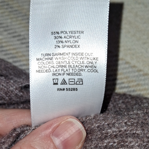 NEW!! Express Crew Neck Textured Crop Sweater in Purple XL - Picture 4 of 5